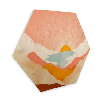 Holz Wandbild SpaceFrog Designs - Sommertag - Hexagon Holz Wandbild SpaceFrog Designs - Sommertag - Hexagon