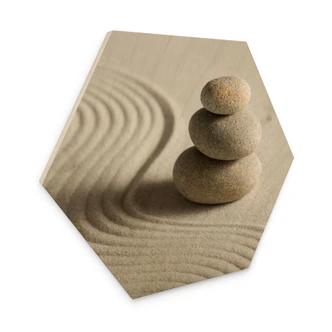 Hexagon Wood Print Stone in Sand 2 