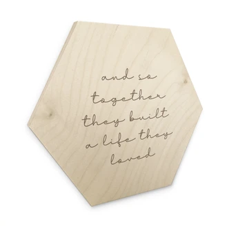 Sekskantet billede af træ Sammen 