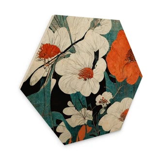 Hexagone - Bois Treechild - Asian Flowers 