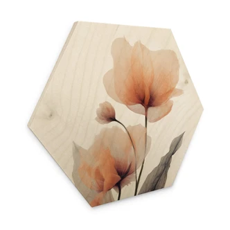 Hexagon Hout Treechild - Delicate Flowers 
