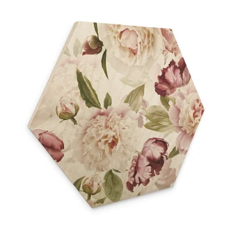 Hexagone - Bois UN Designs - Fleurs vintages 