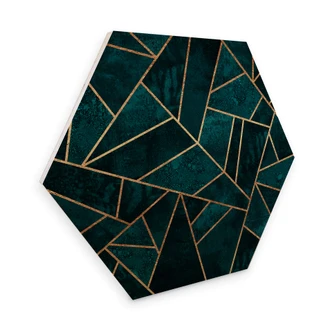 Hexagon - Holz Birke-Furnier Fredriksson - Blau-grüner Edelstein Hexagon - Holz Birke-Furnier Fredriksson - Blau-grüner Edelstein