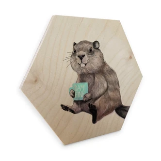 Hexagon - Holz Birke-Furnier Graves - Damn fine Coffee 