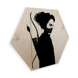 Hexagon - Holz Birke-Furnier Ireland - Four of Hearts 