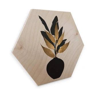 Hexagon - Holz Birke-Furnier Kubistika - Bouquet No. 5 
