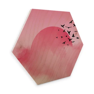 Hexagon - Holz Birke-Furnier Nordic Creators - Pink Sunshine 