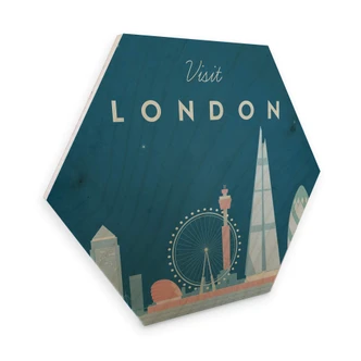 Hexagon - Holz Birke-Furnier Rivers - London 