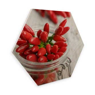 Hexagon - Holz Birke-Furnier - Hot Chili 