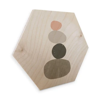 Hexagon - Holz Nouveauprints - Pebbles 1 