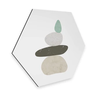 Hexagon - Alu-Dibond Nouveauprints - Pebbles 3 