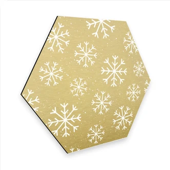 Hexagon - Alu-Dibond guld snefnug Hexagon - Alu-Dibond guld snefnug