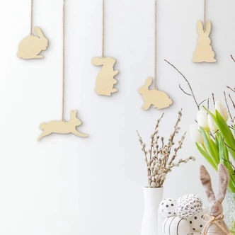 Boomdecoratie Haasjes (5-delig) 