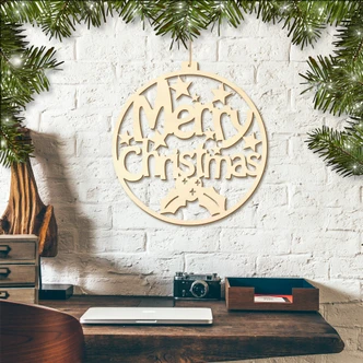 Decoro in legno - Merry Christmas 