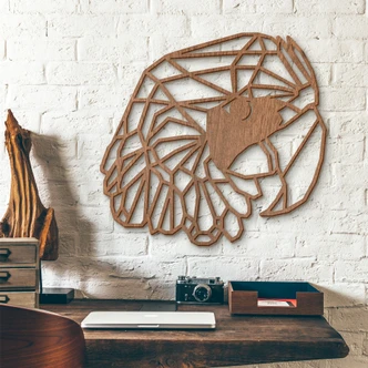 Trækunst Mahogni - Origami - Papegøje 