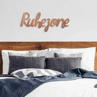 3D Holz Schriftzug Ruhezone - Mahagoniholz 