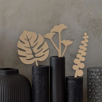 MDF Decoratie Tropische Bloemen (3-delig) Hoogte 30 cm 