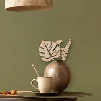 Décoration en bois placage peuplier Fleurs tropicales (3 parties) Hauteur 30 cm 