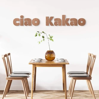Holz Schriftzug Ciao Kakao - Mahagoni Holz Schriftzug Ciao Kakao - Mahagoni
