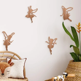Mädchenzimmer Holzdeko Feen - Mahagoni (4-teilig) 