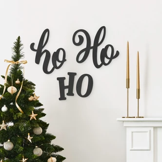 3D MDF Schriftzug Weihnachten - Ho Ho Ho 