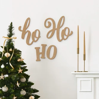 3D Schriftzug Weihnachten - Ho Ho Ho - MDF Natur 3D Schriftzug Weihnachten - Ho Ho Ho - MDF Natur