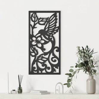 MDF Decoration Hummingbird Flowers 