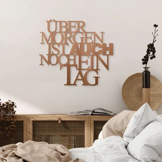 Holzbuchstaben Mahagoni - Übermorgen ist auch... 