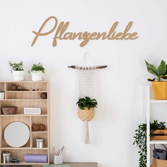 3D Schriftzug Pflanzenliebe - MDF Natur 3D Schriftzug Pflanzenliebe - MDF Natur