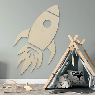 Holzdeko Rakete XXL - Pappel 