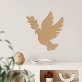 MDF Decoratie naturel - Vredesduif 