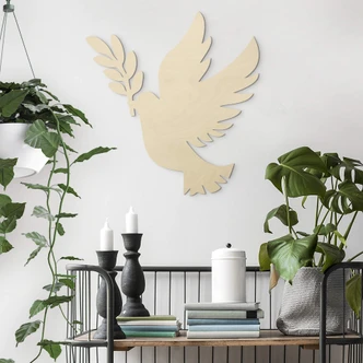 Holzdeko Vogel - Friedenstaube - Pappelholz 