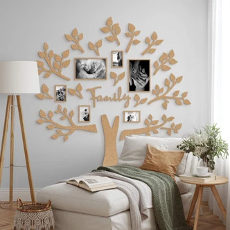 XXL Familjeträd Familj - MDF natur XXL Familjeträd Familj - MDF natur