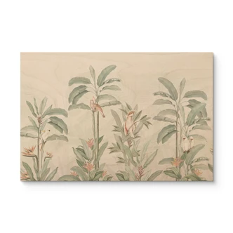 Holzbild Tropischer Wald mit Kakadus - Bloomery Decor 