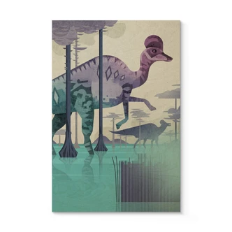 Holzbild Corythosaurus - Braun 