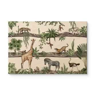 Holzbild Afrikanische Tiere im Dschungel - Kikki Belle 