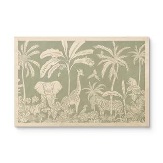 Holzbild Dschungeltiere in tropischem Grün - Kikki Belle 