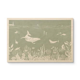 Holzbild Korallenriff und Meerestiere - Eine Reise ins Grüne - Kikki Belle 
