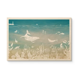 Holzbild Unterwasserwelt-Paradies - Ombre - Kikki Belle 