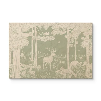 Holzbild Waldidylle in Grün - Oase für Wildtiere - Kikki Belle 