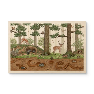 Holzbild Wimmelbild Waldtiere - Kikki Belle 