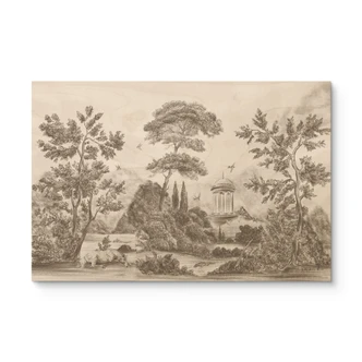 Houten Wanddecoratie met tuinlandschap in beige - Ms Tiff 
