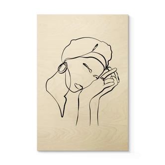 Houten Poster NKTN Line Art - Don't Worry 