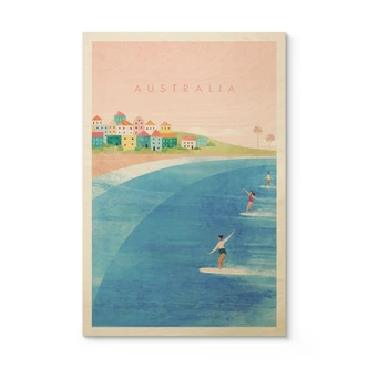 Holzbild Surfen an der Küste Australiens - Rivers 