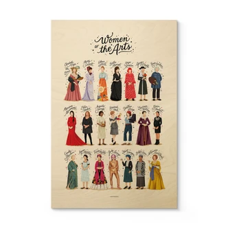Wooden Poster Famous women in art - Tohmé 