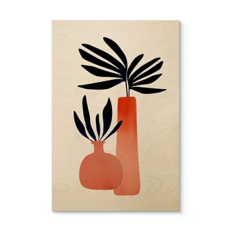 Holzbild Kubistika - Märchenpflanzen 