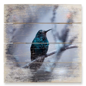 Houten Wanddecoratie Bravin - Electrical Blue Houten Wanddecoratie Bravin - Electrical Blue