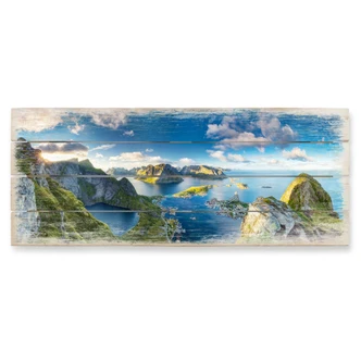 Trätavla Roemmelt - Utsikt från Reinebringen - Panorama 