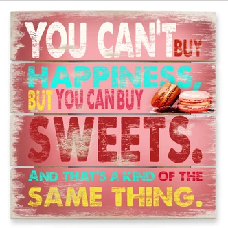 Houten Wanddecoratie You can\'t buy happiness 