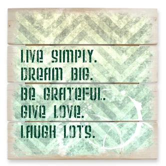 Houten Wanddecoratie Live Simply... 